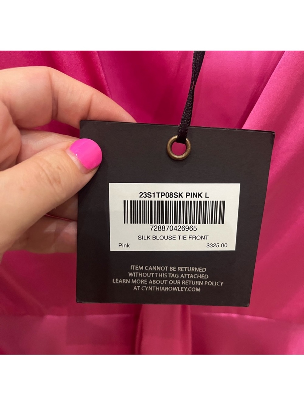 Cynthia Rowley Hot Pink silk Blouse - Picture 4 of 14